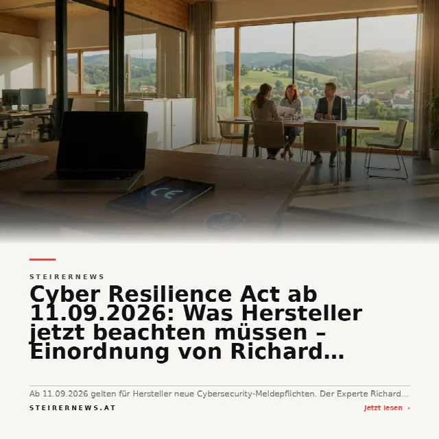 Share-Card fuer Cyber Resilience Act ab 11.09.2026: Was Hersteller jetzt beachten müssen – Einordnung von Richard Gschank
